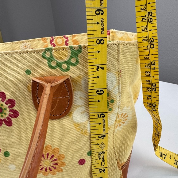 J.Jill Floral Canvas Bucket Tote Bag with Tan Handles - Picture 15 of 16
